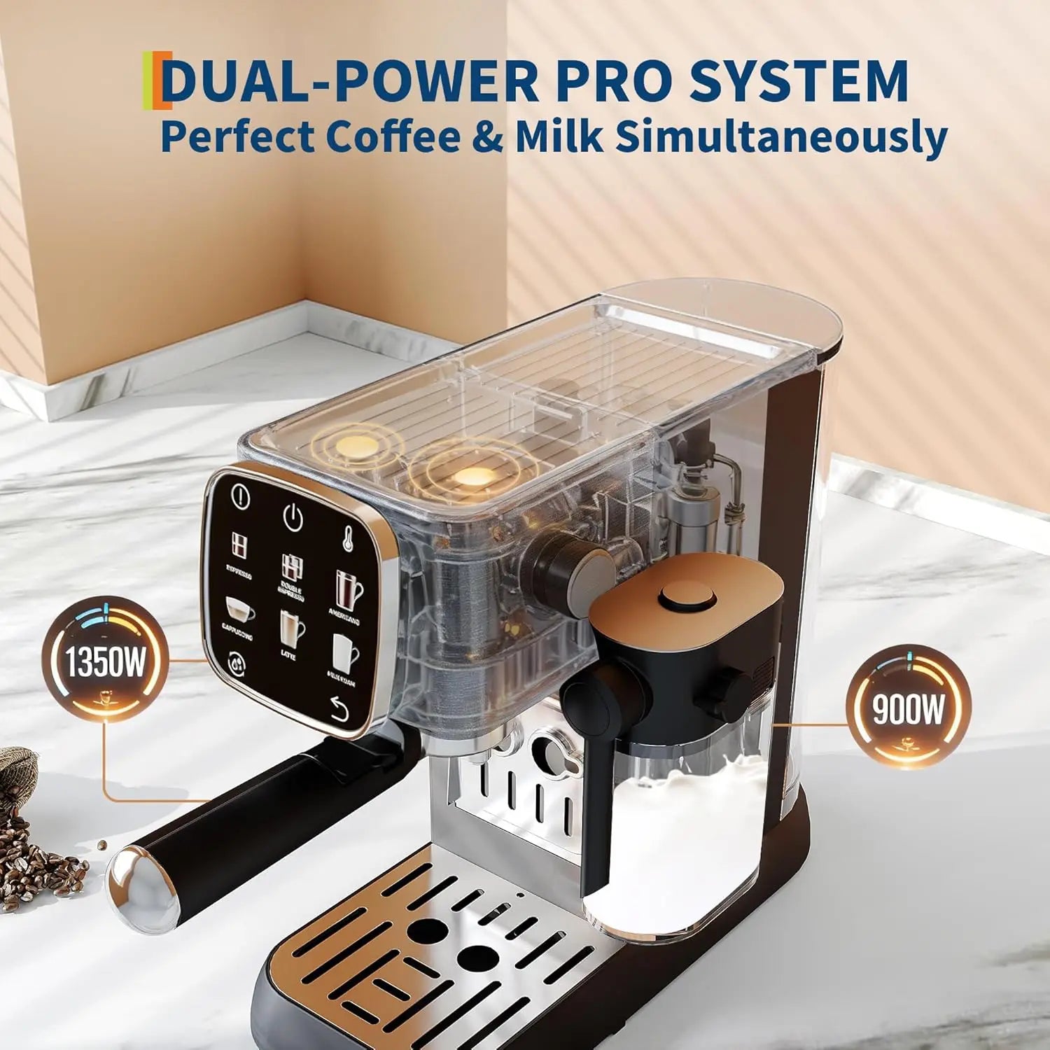 Professional Coffee Maker with Auto Milk Frother