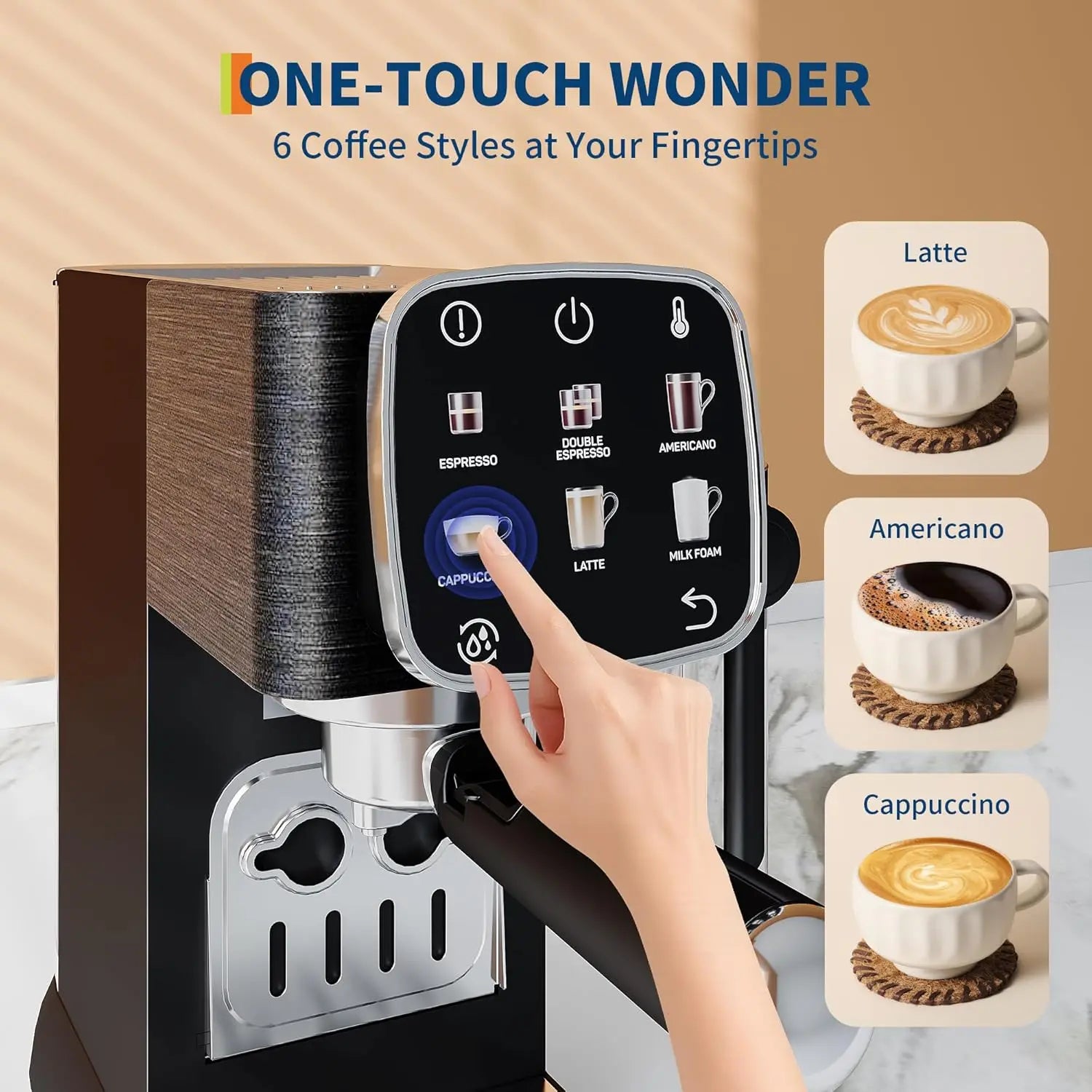Professional Coffee Maker with Auto Milk Frother