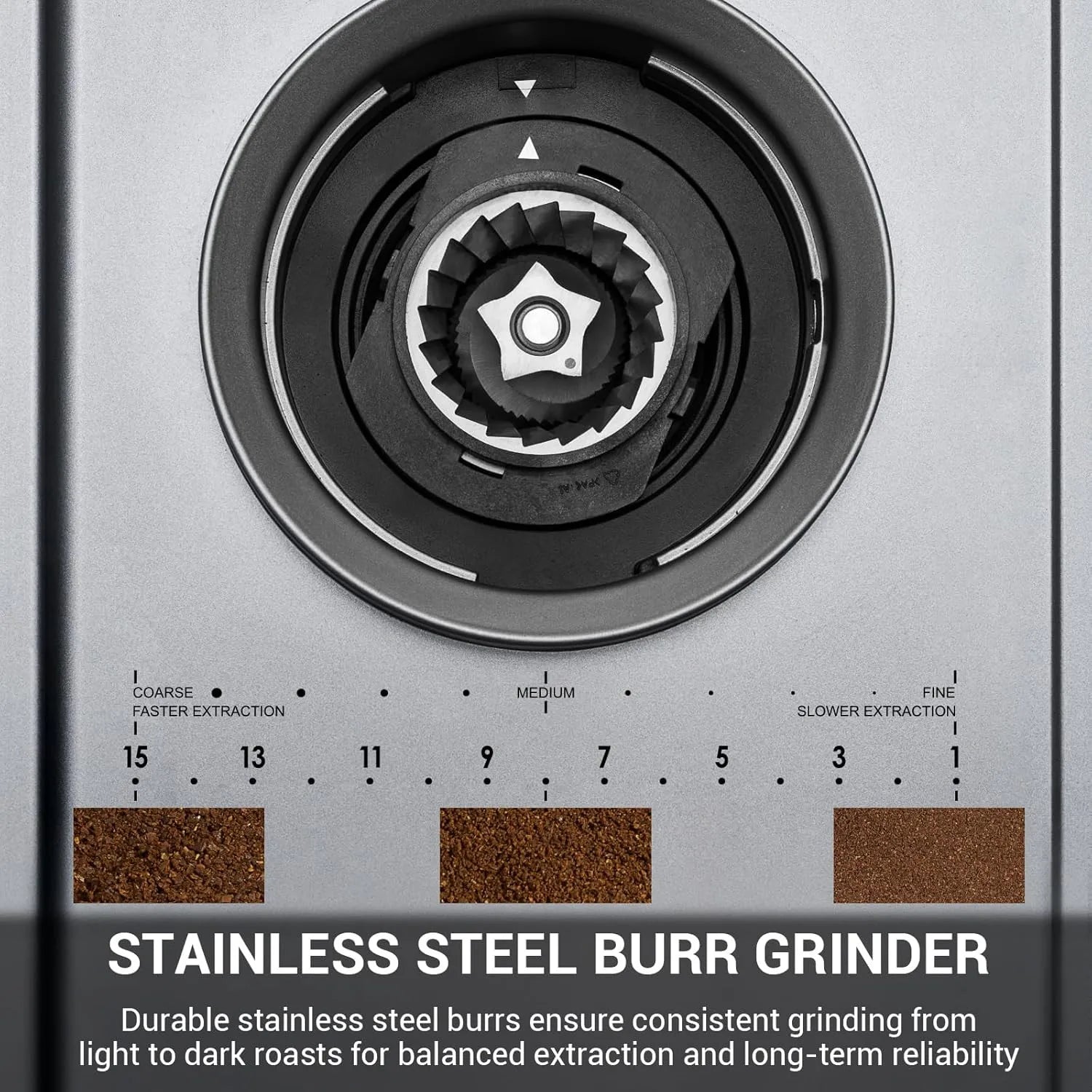 Stainless Steel Espresso Machine with Grinder