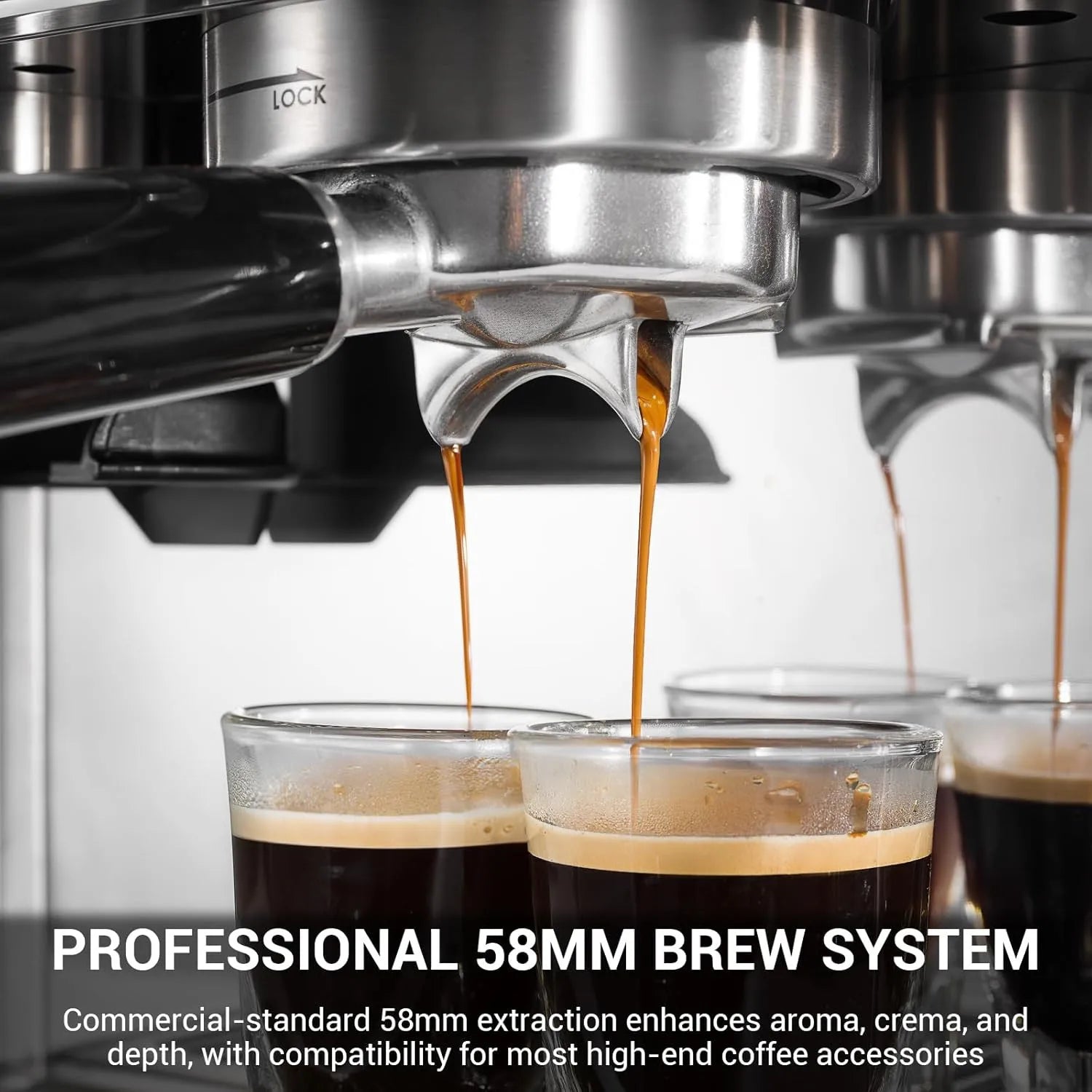 Stainless Steel Espresso Machine with Grinder